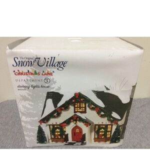 Department 56 Snow Village Dancing Lights House with Red and Green Like New